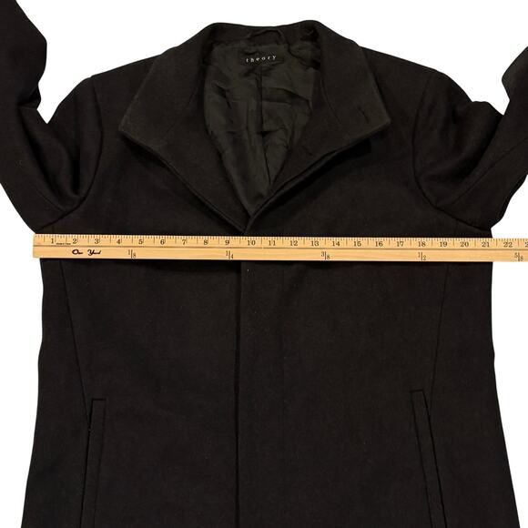 Theory Belvin Coat Mens Size Medium Black Wool Cashmere Blend Preppy Career - Picture 10 of 15
